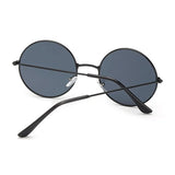 Retro Round Pink Sunglasses Woman Designer Men's Alloy Mirror De Sol Black MartLion   