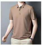 Summer Polo Shirt for Men's Casual Solid Breathable Work Polo Short Sleeve Regular Polo Shirts Mart Lion   