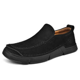 Golden Sapling Classics Loafers Men's Genuine Leather Casual Shoes Leisure Flats Outdoor Trekking Footwear Retro Moccasins MartLion Black 6 44 
