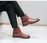 Oxford Men Shoes Leather Party Chelsea Dress Shoes Men Formal Boots For Men Classic Brogue Social Shoe male MartLion