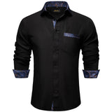 Men's shirts Long Sleeve Luxury Designer Black and Green Splicing Collar and Cuff Clothing Casual Dress Shirts Blouse MartLion CY-2238 S 