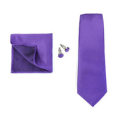Solid Colors Ties Handkerchief Cufflink Set Men's 7.5cm Slim Necktie Set Party Wedding Accessoreis Gifts MartLion THC-39F  