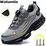 Safety Shoes Men's Lace Free Puncture Proof Working Boots Steel Toe Anti-smash indestructible Work MartLion   