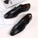 Elegant Brogue Shoes Men's Lace Up Point Toe Oxfords Formal Style Leather Wedding Party Social Office Mart Lion   