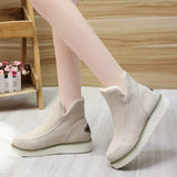 Winter Boots with Plush Women In Anti Slip Platform Wedges Warm Shoes Fur Snow Ankle Mart Lion   