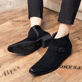 Cow Suede Leather Boots Men's Pointed Toe Dress Ankle Formal Footwear Mart Lion   