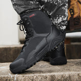 Men's Boots Military Tactical Special Force Leather Waterproof Desert Combat Army Ankle Boot Sneakers MartLion   