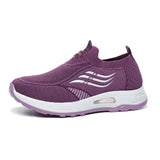 Casual Shoes For Women Sneakers Spring Mesh Breathable Slip-On Sports Tennis MartLion Purple 39 