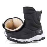 Winter Boots Short  Snow Zipper Waterproof Non-slip Warm Women's Winter Shoes MartLion Black 2006 36 