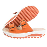 Summer Women Wedge Sandals Belt Buckle Open Toe  Vintage Anti-slip Casual Slippers Platform Shoes Ladies Loafers MartLion Orange 35 