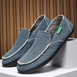 Canvas Shoes Men's Dude Shoes Slip-ons Summer Non-Leather Casual Flats Breathable Hombre MartLion Blue 39 