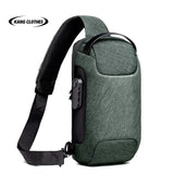 Multifunctional Crossbody Bag Single Shoulder Anti Theft Travel Waterproof USB Charging chest bag Backpack MartLion Upgraded Green  
