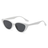 Small Size Vintage Cat Eye Sunglasses Women Men's Retro Sutra Outdoor Shade Shades MartLion white grey  