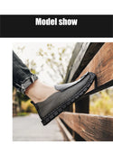 Handmade Leather Men's Casual Shoes Loafers Breathable Leather Flats Slip On Moccasins Tooling Driving Loafers MartLion - Mart Lion