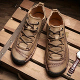 Men's Shoes Motorcycle Waterproof Leather Boots Winter Lace-Up Platform High Top Hombre MartLion   