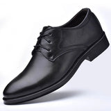 Men's Dressing Shoes Formal for Casual Shoe Leather Social Wedding Designer Pointed Toe Black Office Winter MartLion Black 38 