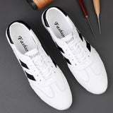 Men's Casual Leather Sneakers Shoes Spring Summer Sports Lace-up Flats Breathable Moccasins Loafers Mart Lion   