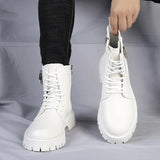Men's English Style Thick Sole Design Men Boots  Layer Leather Casual Boots