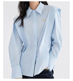 Autumn Women's Shirt Basic Korean Version Loose Solid Color Ladies Long Sleeve Shirt Elegant Office Blouses MartLion   