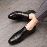 Classic Italian Style Career Office Leather Shoes Pointy Toe Wedding Dress Shoes Men MartLion   