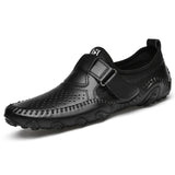Genuine Leather Luxury Men's Octopus Casual Loafers Dress Formal Moccasins Footwear Driving Sandals Shoes MartLion 21588-1 Black 40 