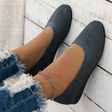 Women Round Toe Flat Shoes Solid Color Knitted Slip on Shoes Casual Breathable Ballet Flats Women Flat Shoes Loafers Women MartLion
