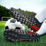 Soccer Shoes For Men's Kids Football Non-Slip Light Breathable  Athletic Unisex Sneakers AG/TF Futsal Training Mart Lion   