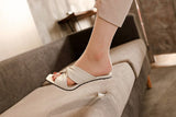 Summer Square Toe Women Slippers Thin High Heel Ladies Mules Elegant Female Outside Slides Sandal Shoes Ladies Mart Lion   