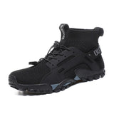 Mesh Breathable Hiking Shoes Men's Sneakers Outdoor Trail Trekking Mountain Climbing Sports Summer Mart Lion Black 6.5 