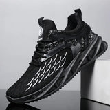 Trend Men's Vulcanize Shoes Spring Sneakers Breathable Mesh Running Footwear Casual Outdoor Non-Slip Sports MartLion Black 39 