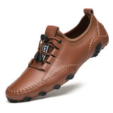 Designer Men's Loafers Soft Moccasins Spring Autumn Genuine Leather Shoes Warm Flats Driving MartLion 8858 Brown 42 