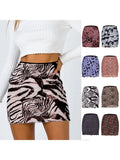 Women Floral Printed Mesh Summer Skirt Bodycon Polyester Mini Short Elastic Waist Casual MartLion   