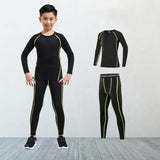 Thermal Underwear Set Boys Girls Winter Warm Long Johns Fast-Dry Thermo Underwear for Kids Lucky Johns Sportswear T-shirt Pants MartLion green no velvet 22 CHINA