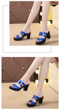 Women's Open Toe Slippers Design All Match Breathable Comfy Thick High Heel Slippers Sandels  Summer Home Mart Lion   