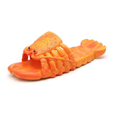 Lobster Slippers Men's Funny Animal Summer Flip Flops Cute Beach Shower Casual Shoes Women Unisex Soft Home MartLion Orange 46-47 