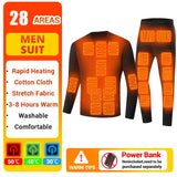 Zone 28 Heated  Winter Men's Heated Suit Underwear Motorcycle USB Electric Powered Thermal Heating Motorcycle Pants Men Skiing MartLion 28 man BK-CZ S 