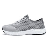 Men's Sports Shoes Ultra-light Mesh Breathable Solid Color Deodorization Platform Casual Round Head MartLion GRAY 39 