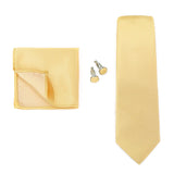 Solid Colors Ties Handkerchief Cufflink Set Men's 7.5cm Slim Necktie Set Party Wedding Accessoreis Gifts MartLion THC-36E  