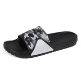 Men's Rubber Slippers Slides Indoor Outdoor Beach Shoes Summer Casual Lightweight Soft MartLion Black 38 