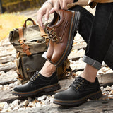 Designer Men's Shoes Casual British Formal Outdoor Waterproof Work Mart Lion   