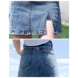 Women  Denim Mini Skirt Hot Girl Tight Bag Hip Skirts Female Slim Short Split Skirts MartLion   