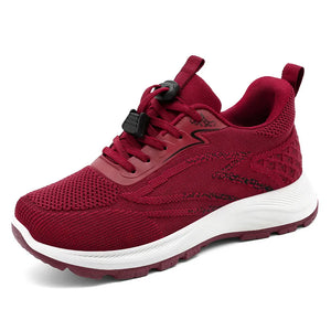 Walking shoes for women's spring sports have a textured breathable single trend MartLion G-D62-Maroon 38 