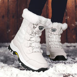 Winter Women Snow Boots Female Outdoor Boots Concise Boots Waterproof Plush Ladies Cotton-padded Shoes MartLion   