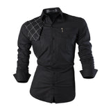 Spring Autumn Features Shirts Men's Casual Shirt Long Sleeve Casual Shirts MartLion K371-Black US S CHINA
