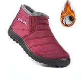 Cotton-Padded Shoes Winter Fleece-Lined Thickened Couple Snow Boots Warm Cotton Boots Mart Lion T-001 red 37 
