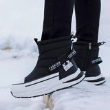Winter Thick Couple Snow Boots Plus Velvet Warm Side Zipper Outdoor Casual Short Boots Cold Resistance Men's Cotton Shoes MartLion   