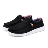 Men Casual Shoes Slip on Canvas Loafers Walking Flats for Man MartLion Black 48 