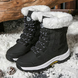 Winter Women Snow Boots Female Outdoor Boots Concise Boots Waterproof Plush Ladies Cotton-padded Shoes MartLion   