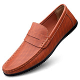 Super Soft Men&'s Moccasins Slip Loafers Flats Casual Footwear Microfiber Leather Shoes Mart Lion Red brown 1 38 