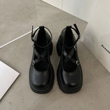 Patent Leather Ankle Strap Lolita Shoes Women Thick Heels Platform Mary Janes Sweet Lovely High Heeled Pumps MartLion   